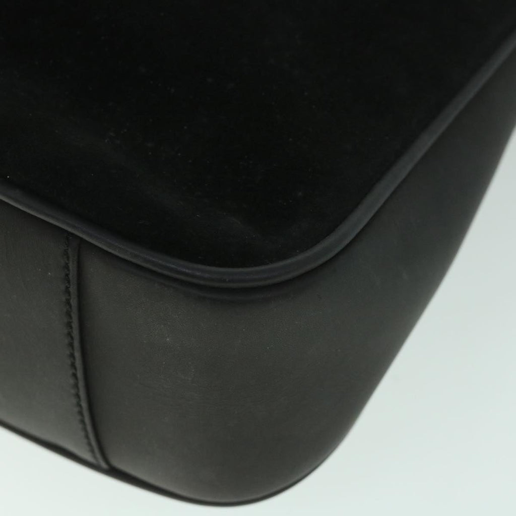 GUCCI Bamboo Shoulder Bag Suede 2way Black 001 2058 1638 0 56063
