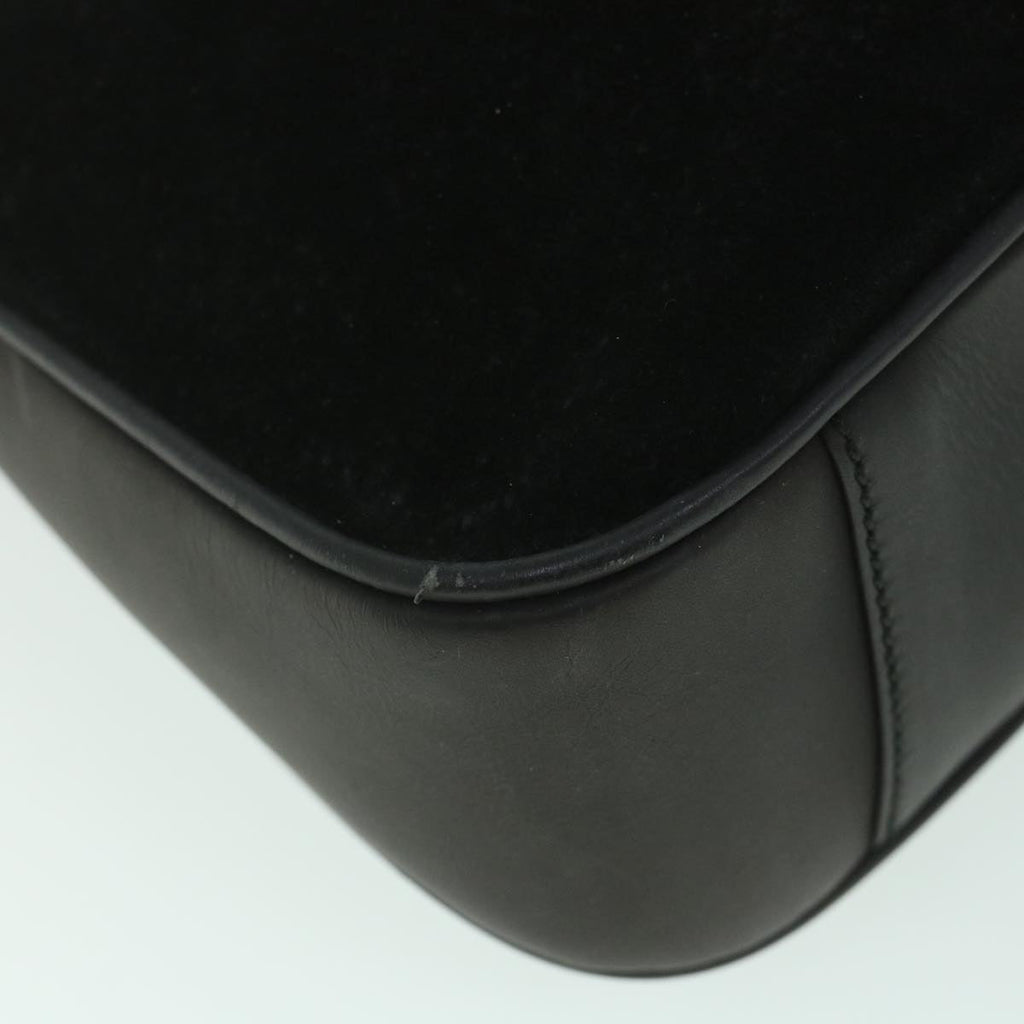 GUCCI Bamboo Shoulder Bag Suede 2way Black 001 2058 1638 0 56063