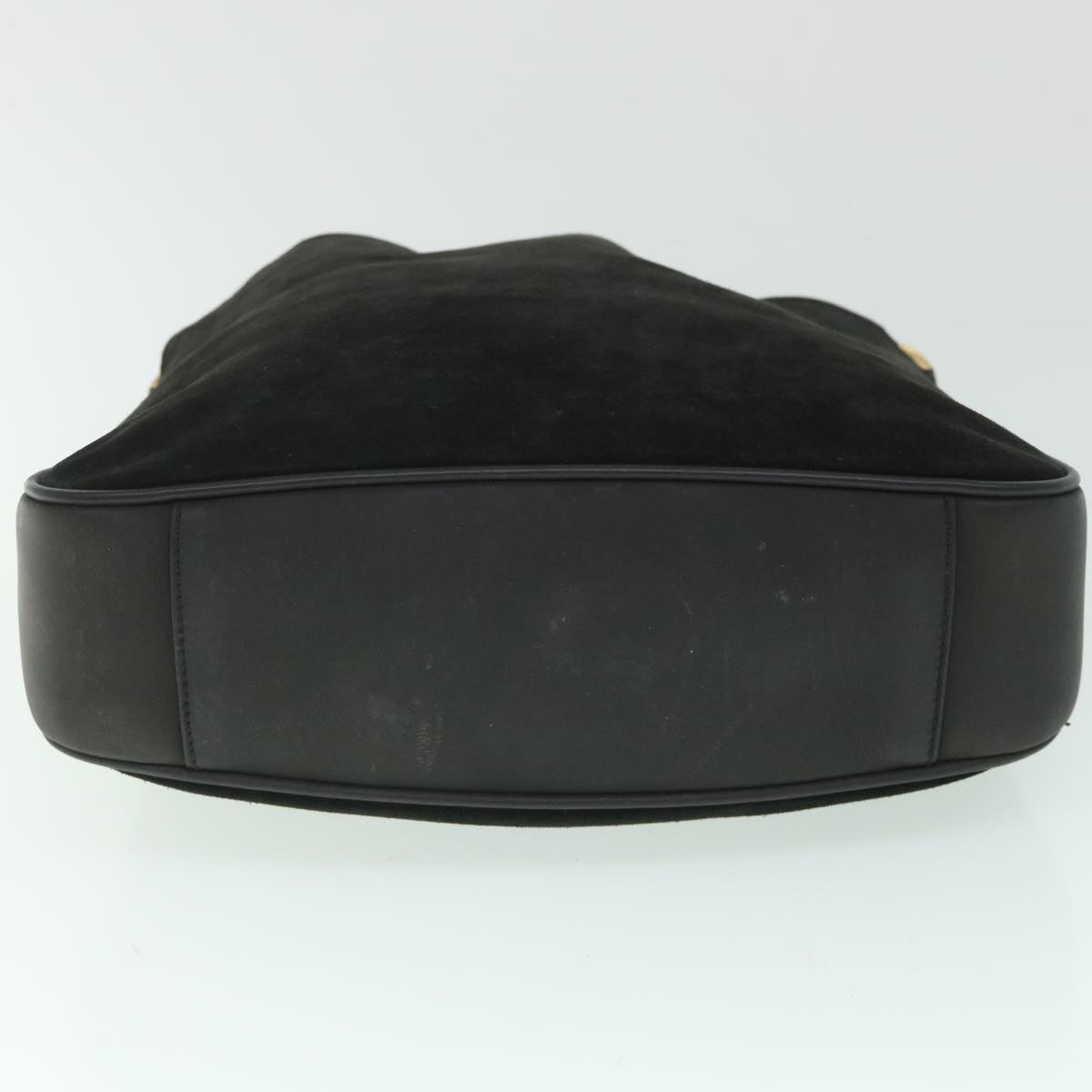 GUCCI Bamboo Shoulder Bag Suede 2way Black 001 2058 1638 0 56063