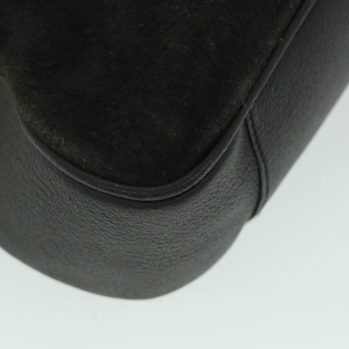 GUCCI Bamboo Shoulder Bag Suede 2way Black 001 1998 1577 56066