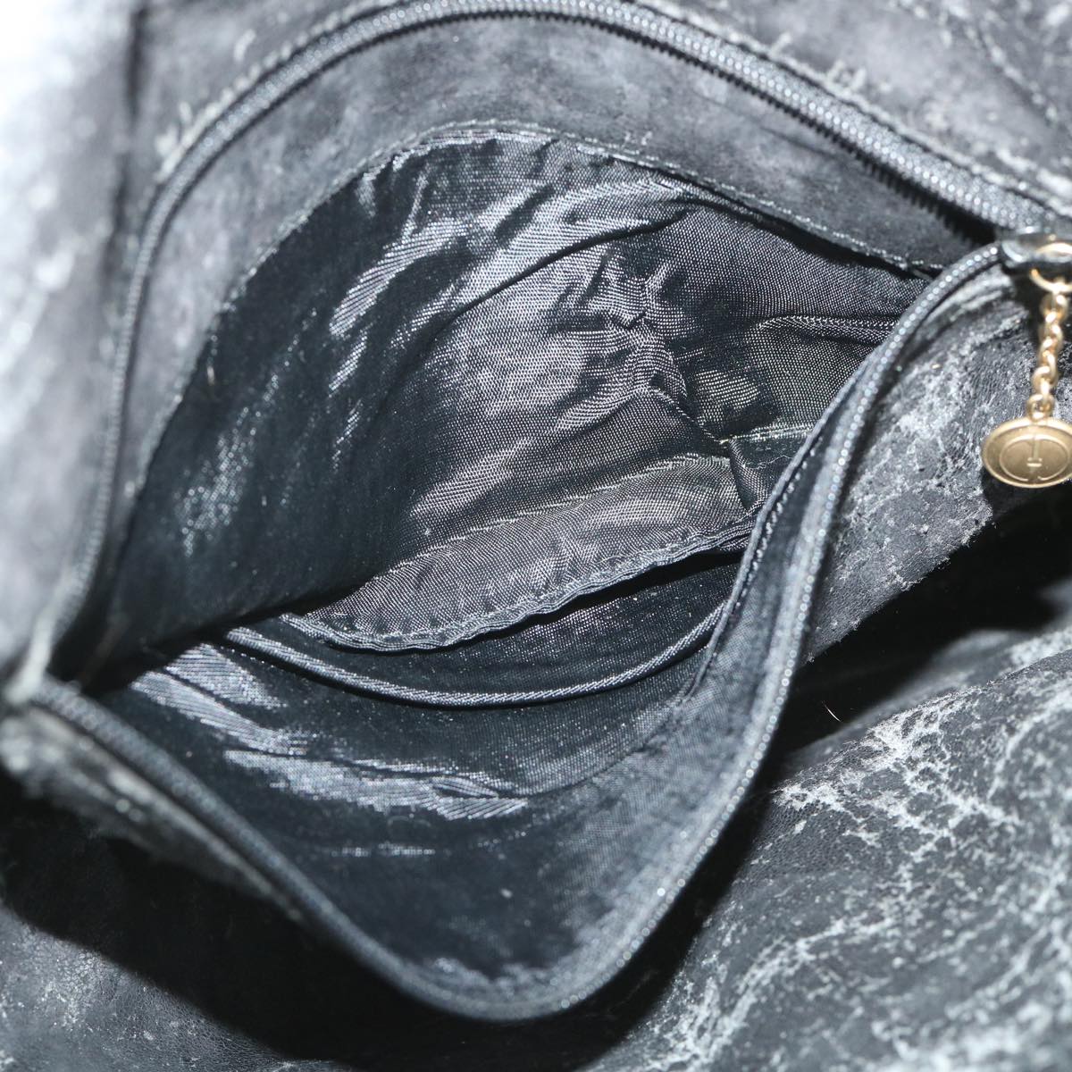 GUCCI Bamboo Shoulder Bag Suede 2way Black 001 1998 1577 56066