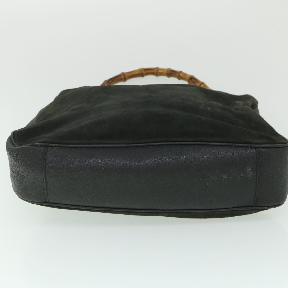 GUCCI Bamboo Shoulder Bag Suede 2way Black 001 1998 1577 56066