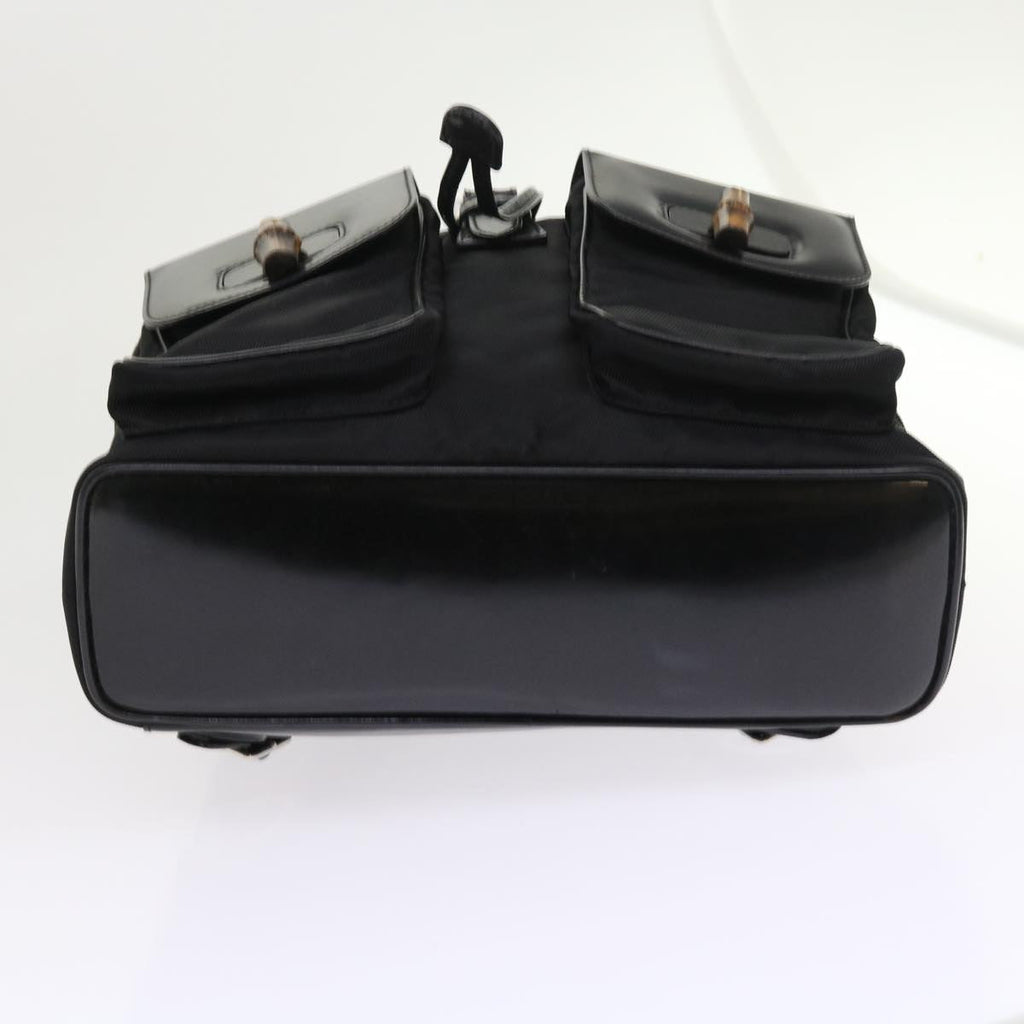 GUCCI Bamboo Backpack Nylon Enamel Black 003 2058 0016 5 56067