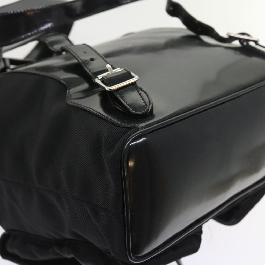 GUCCI Bamboo Backpack Nylon Enamel Black 003 2058 0016 5 56067