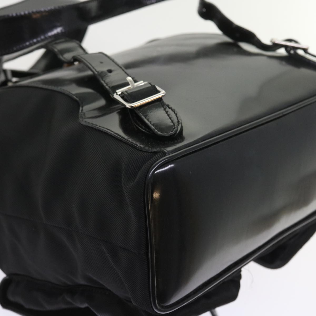 GUCCI Bamboo Backpack Nylon Enamel Black 003 2058 0016 5 56067