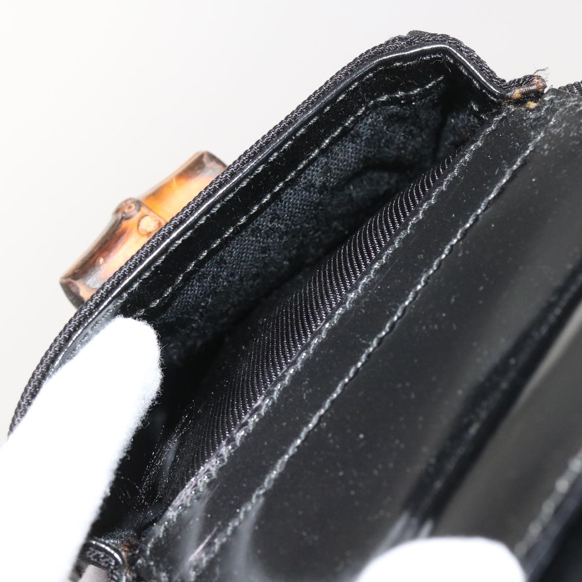 GUCCI Bamboo Backpack Nylon Enamel Black 003 2058 0016 5 56067