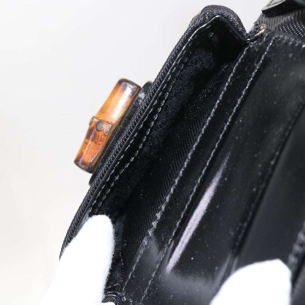 GUCCI Bamboo Backpack Nylon Enamel Black 003 2058 0016 5 56067
