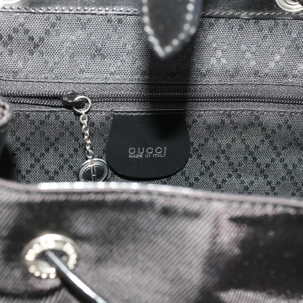 GUCCI Bamboo Backpack Nylon Enamel Black 003 2058 0016 5 56067