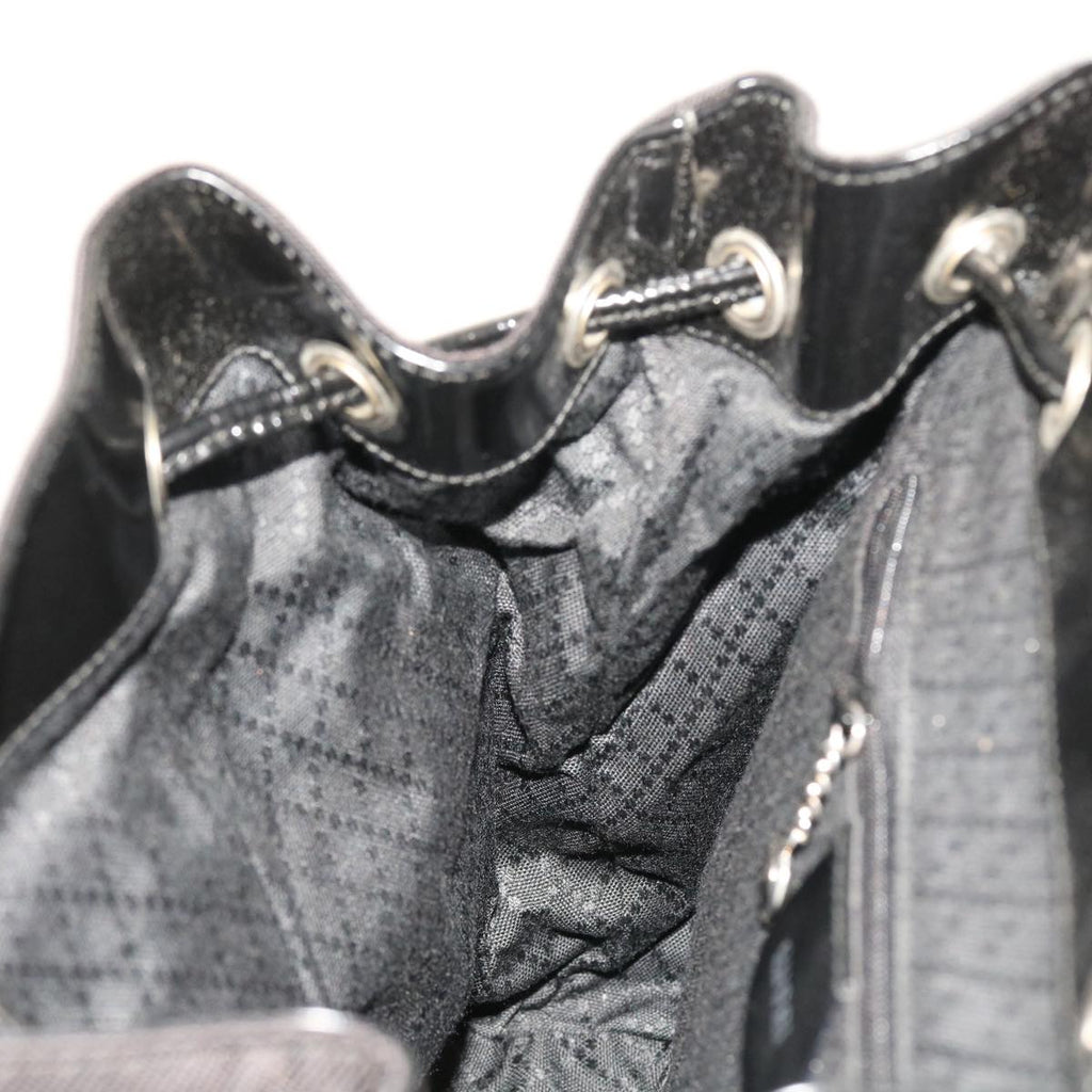 GUCCI Bamboo Backpack Nylon Enamel Black 003 2058 0016 5 56067
