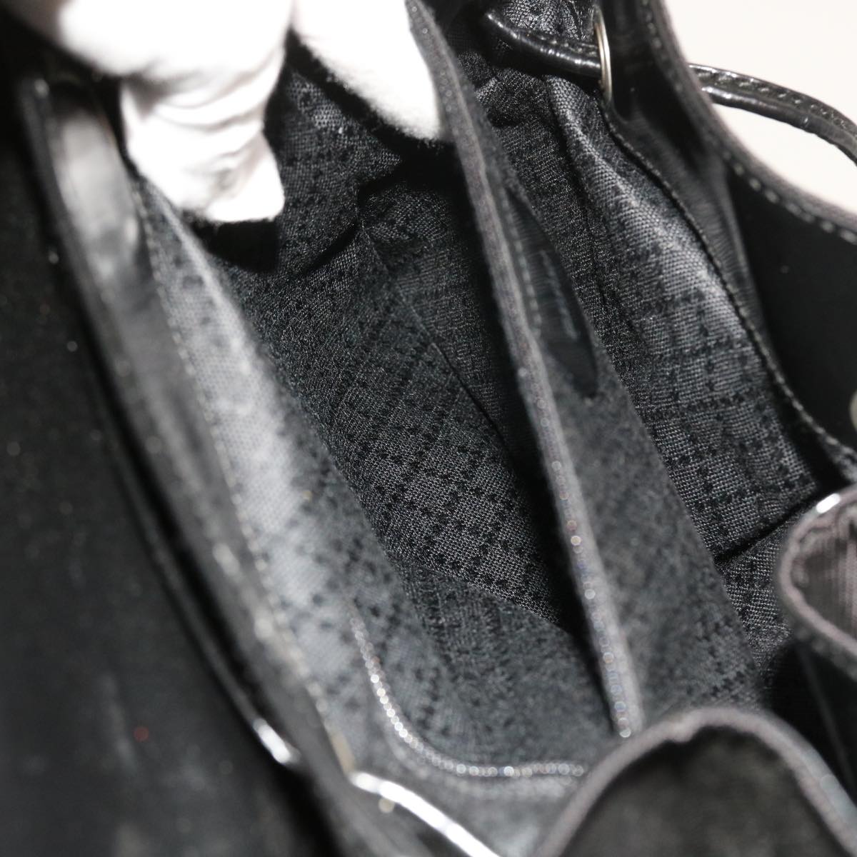 GUCCI Bamboo Backpack Nylon Enamel Black 003 2058 0016 5 56067