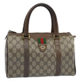 GUCCI GG Canvas Web Sherry Line Hand Bag PVC Leather Beige Red Green 56082