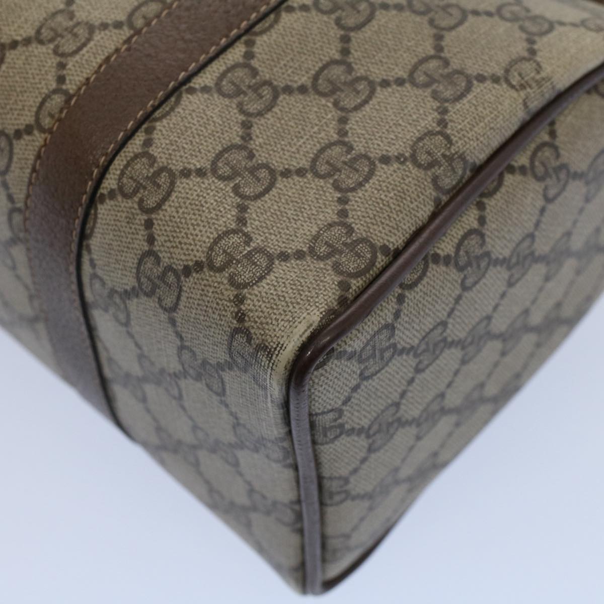 GUCCI GG Canvas Web Sherry Line Hand Bag PVC Leather Beige Red Green 56082