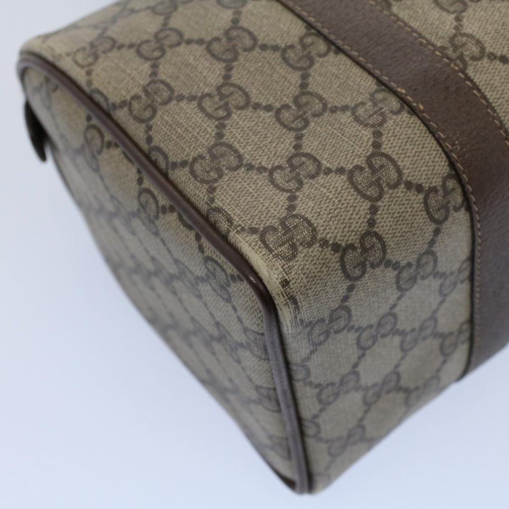GUCCI GG Canvas Web Sherry Line Hand Bag PVC Leather Beige Red Green 56082
