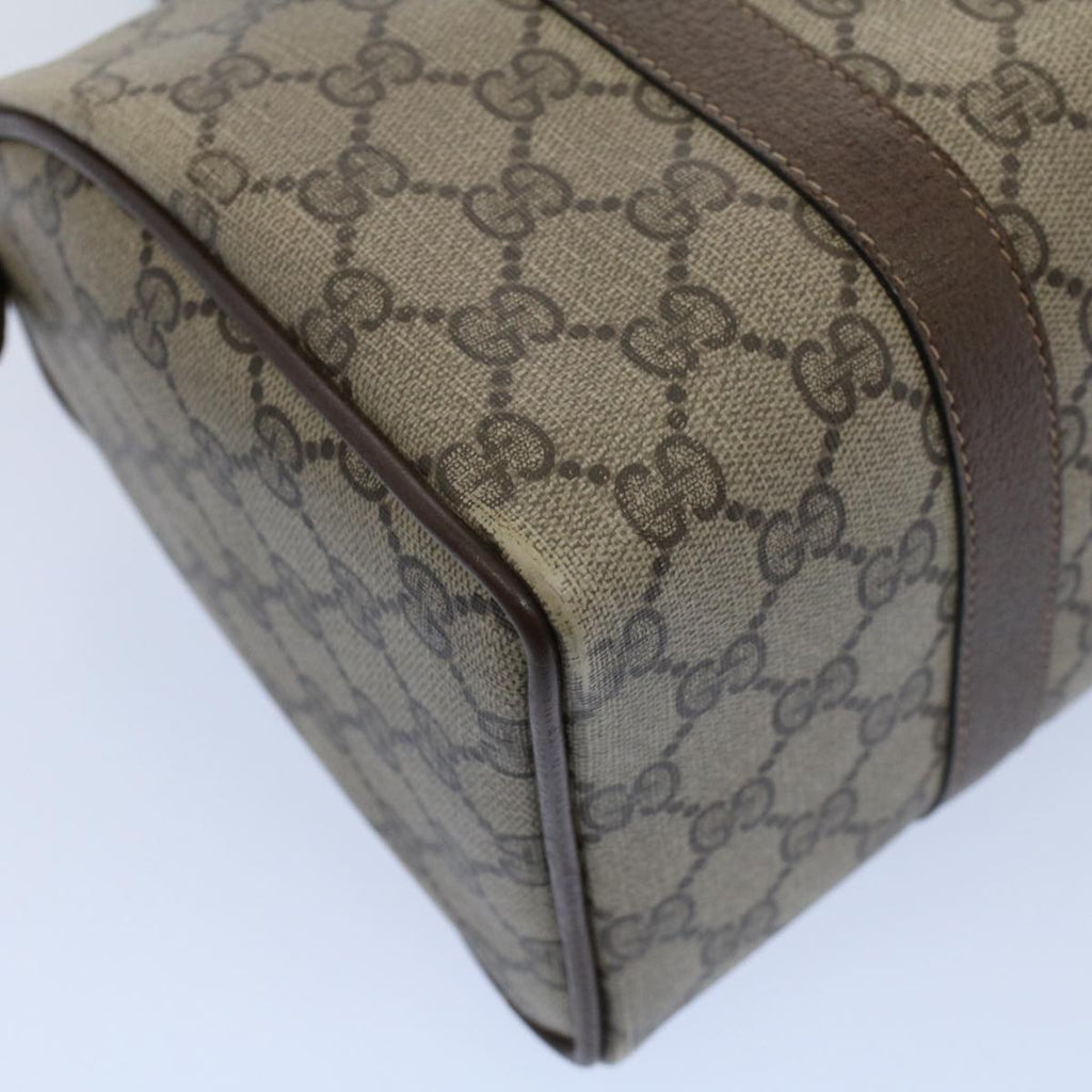 GUCCI GG Canvas Web Sherry Line Hand Bag PVC Leather Beige Red Green 56082