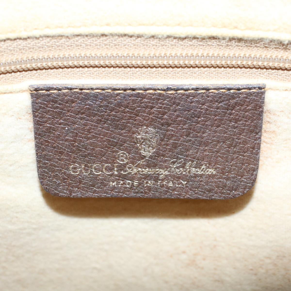 GUCCI GG Canvas Web Sherry Line Hand Bag PVC Leather Beige Red Green 56082