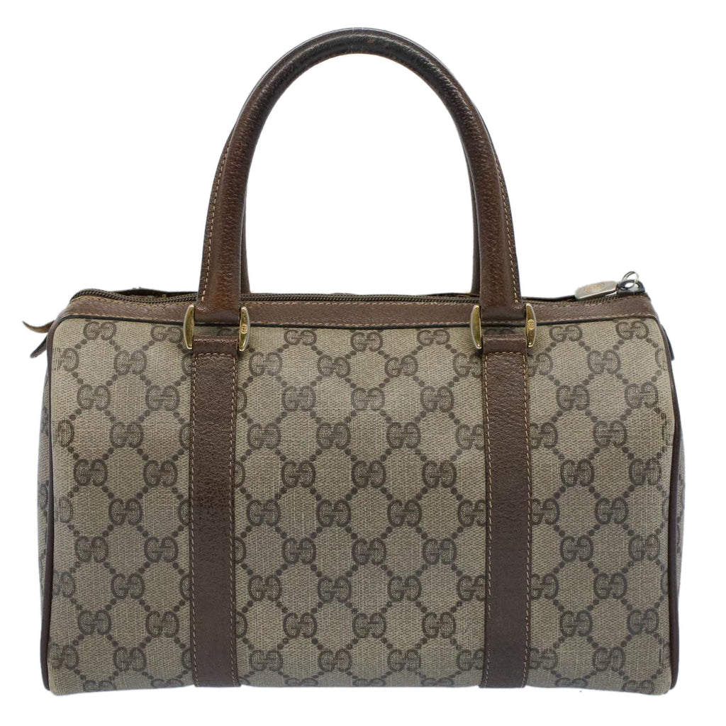 GUCCI GG Canvas Web Sherry Line Hand Bag PVC Leather Beige Red Green 56082
