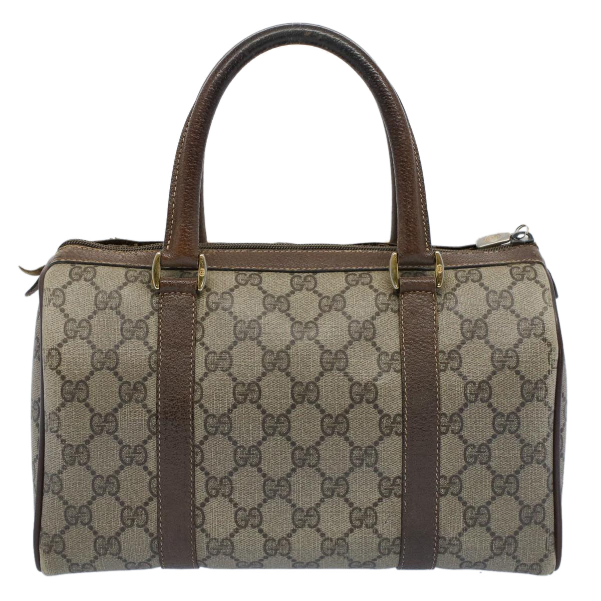 GUCCI GG Canvas Web Sherry Line Hand Bag PVC Leather Beige Red Green 56082