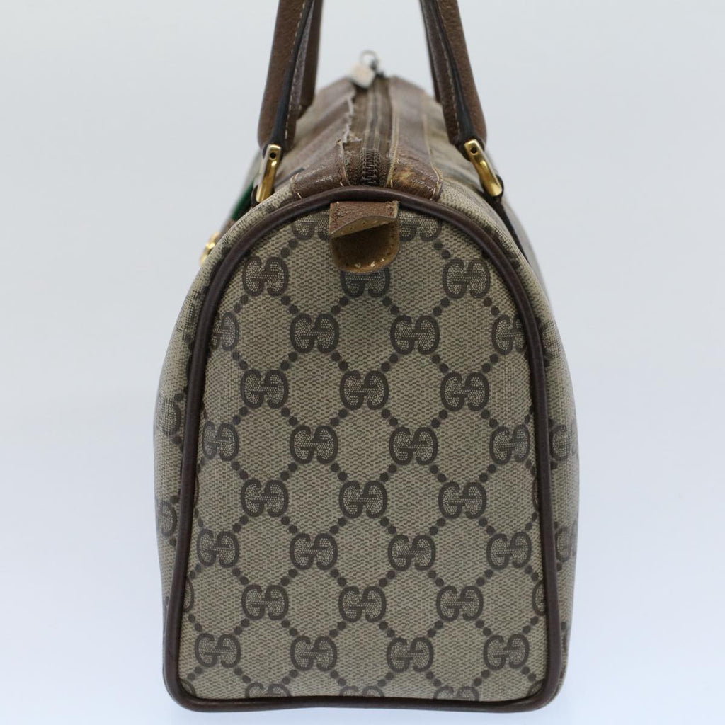 GUCCI GG Canvas Web Sherry Line Hand Bag PVC Leather Beige Red Green 56082