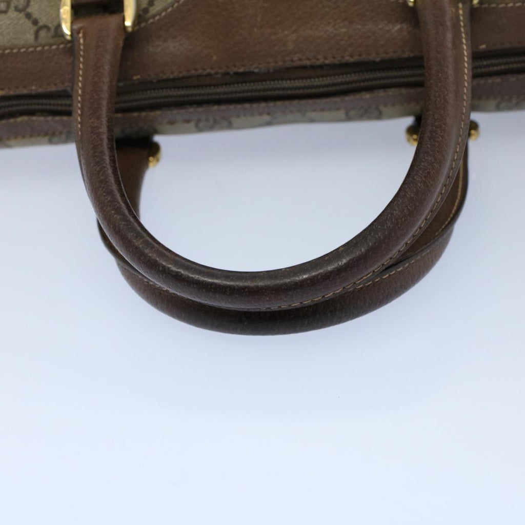 GUCCI GG Canvas Web Sherry Line Hand Bag PVC Leather Beige Red Green 56082