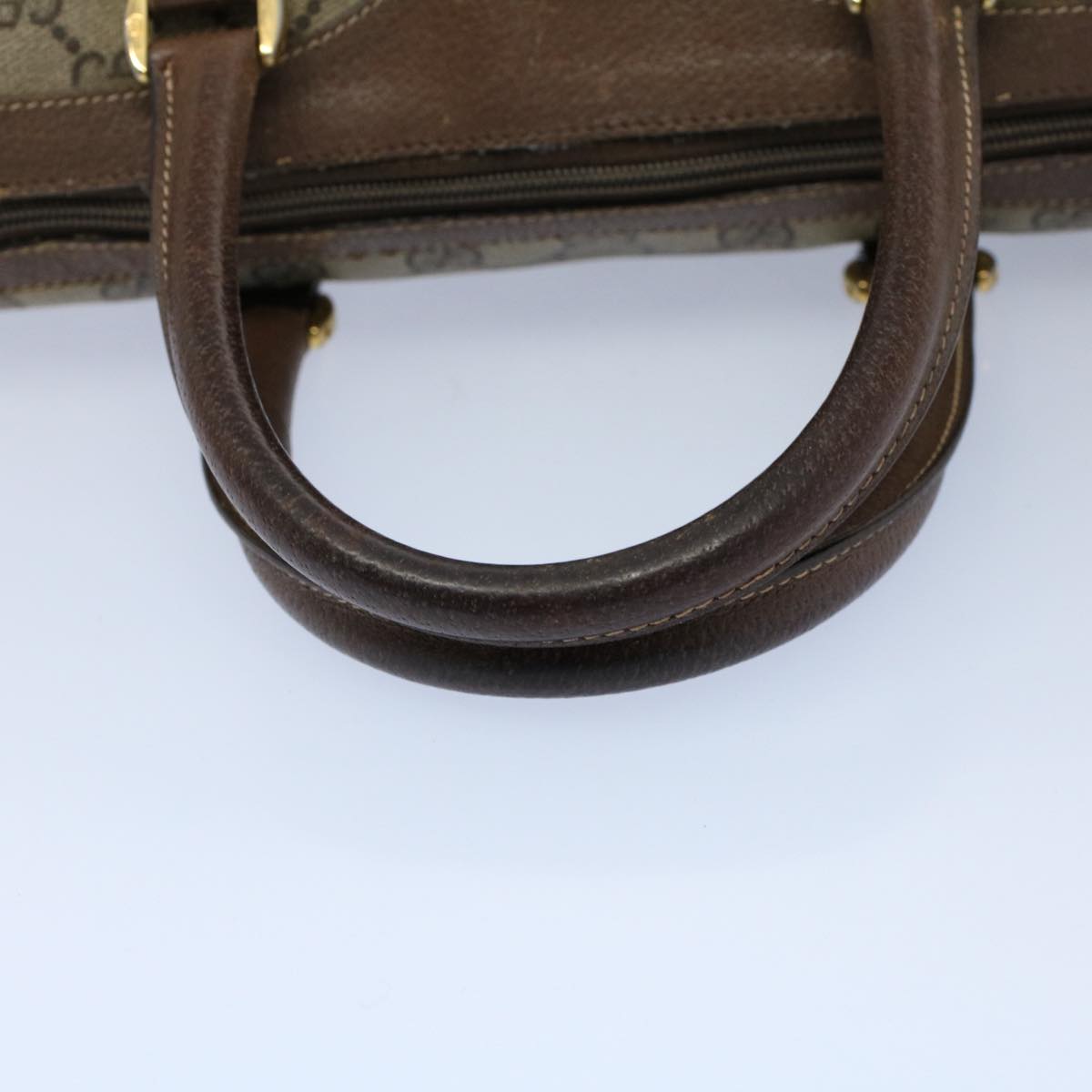 GUCCI GG Canvas Web Sherry Line Hand Bag PVC Leather Beige Red Green 56082