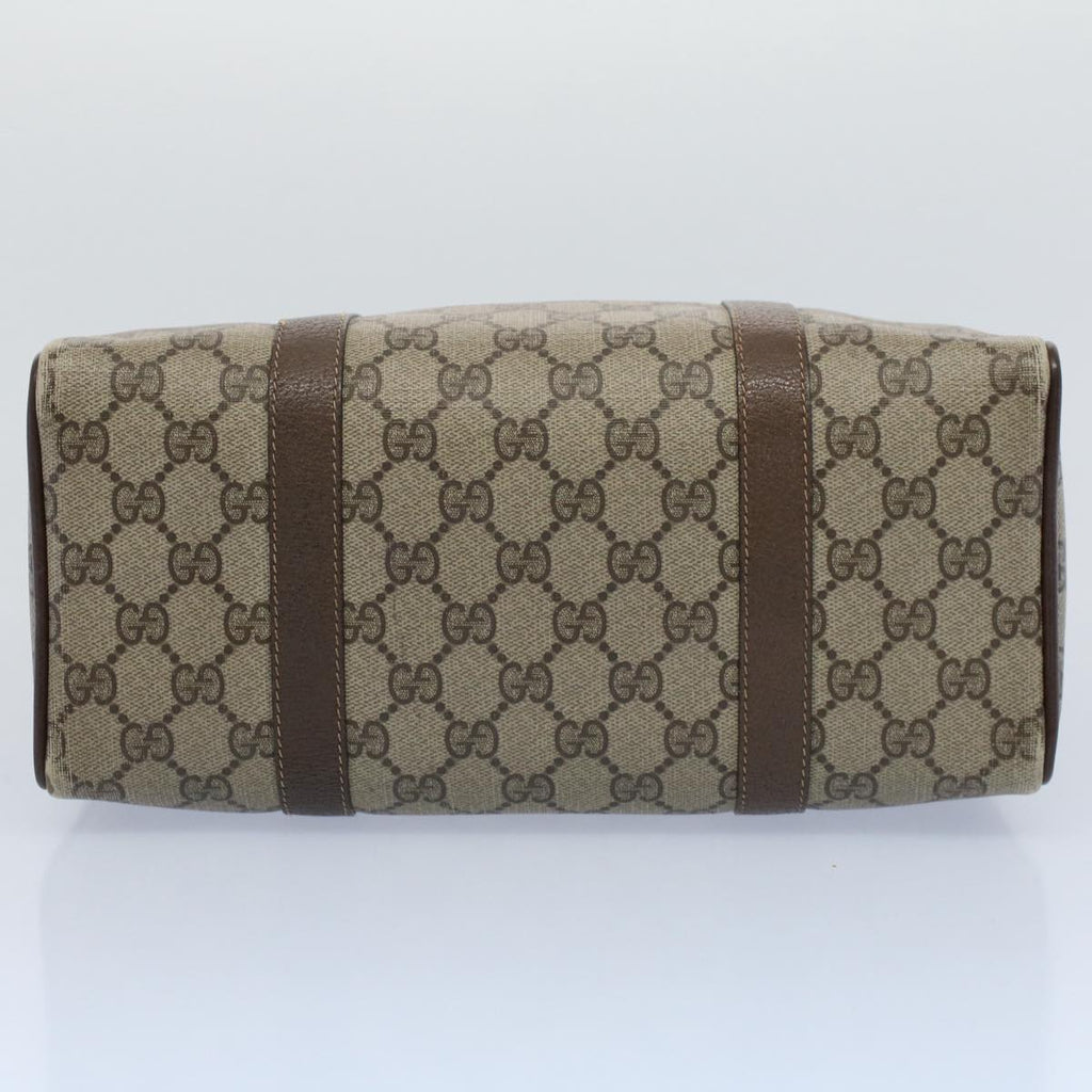 GUCCI GG Canvas Web Sherry Line Hand Bag PVC Leather Beige Red Green 56082