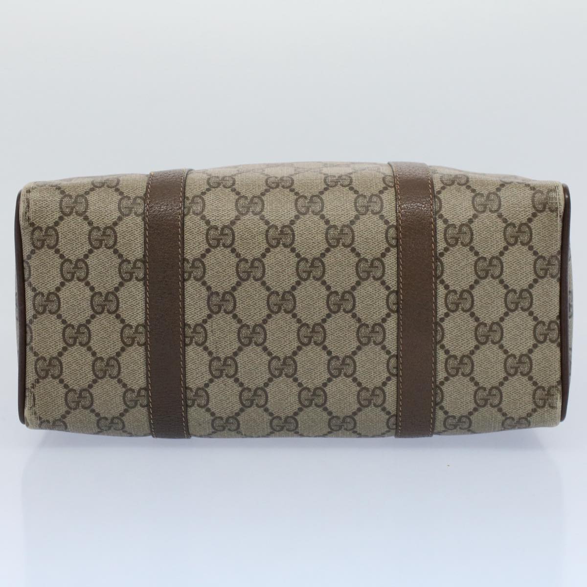 GUCCI GG Canvas Web Sherry Line Hand Bag PVC Leather Beige Red Green 56082