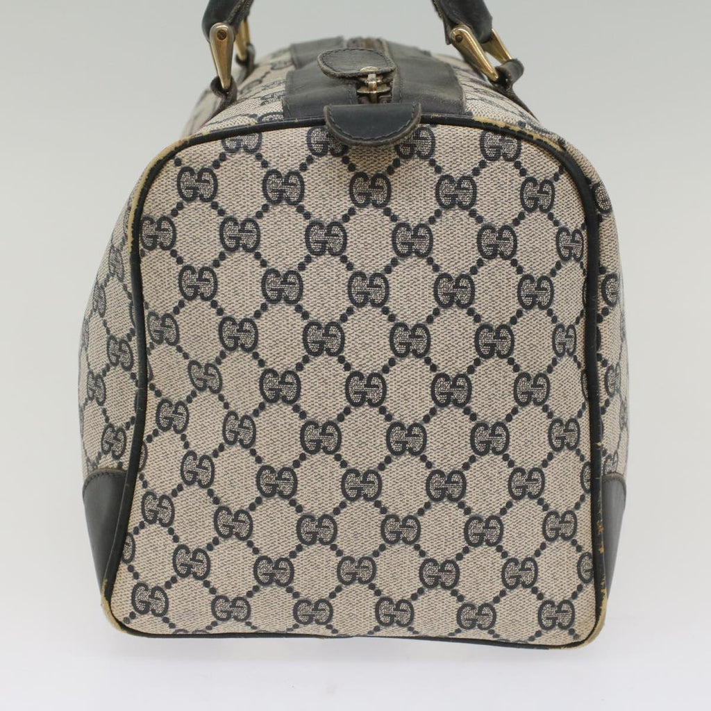 GUCCI GG Canvas Sherry Line Hand Bag PVC Leather Navy Red 56083