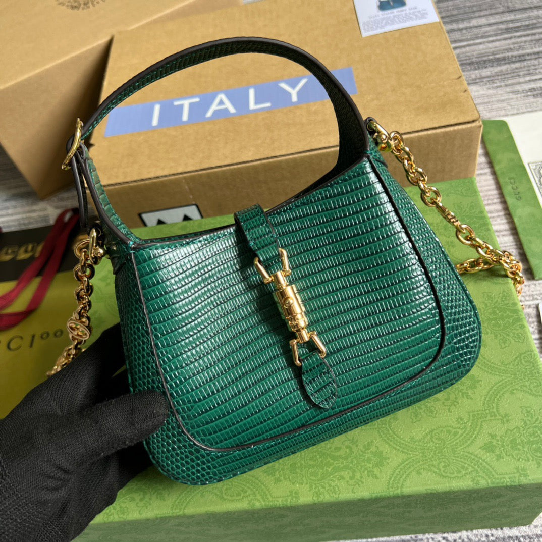 gg Jackie 1961 Lizard Mini Bag Green For Women, Women’s Bags 7.5in/19cm gg ‎