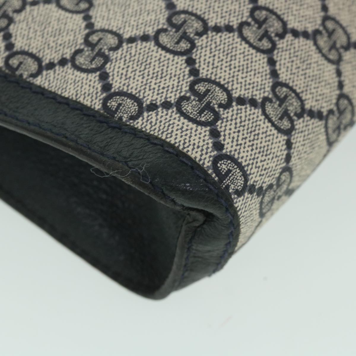 GUCCI GG Supreme Sherry Line Clutch Bag Red Navy gray 89 01 006 56186