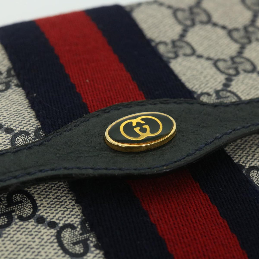 GUCCI GG Supreme Sherry Line Clutch Bag Red Navy gray 89 01 006 56186