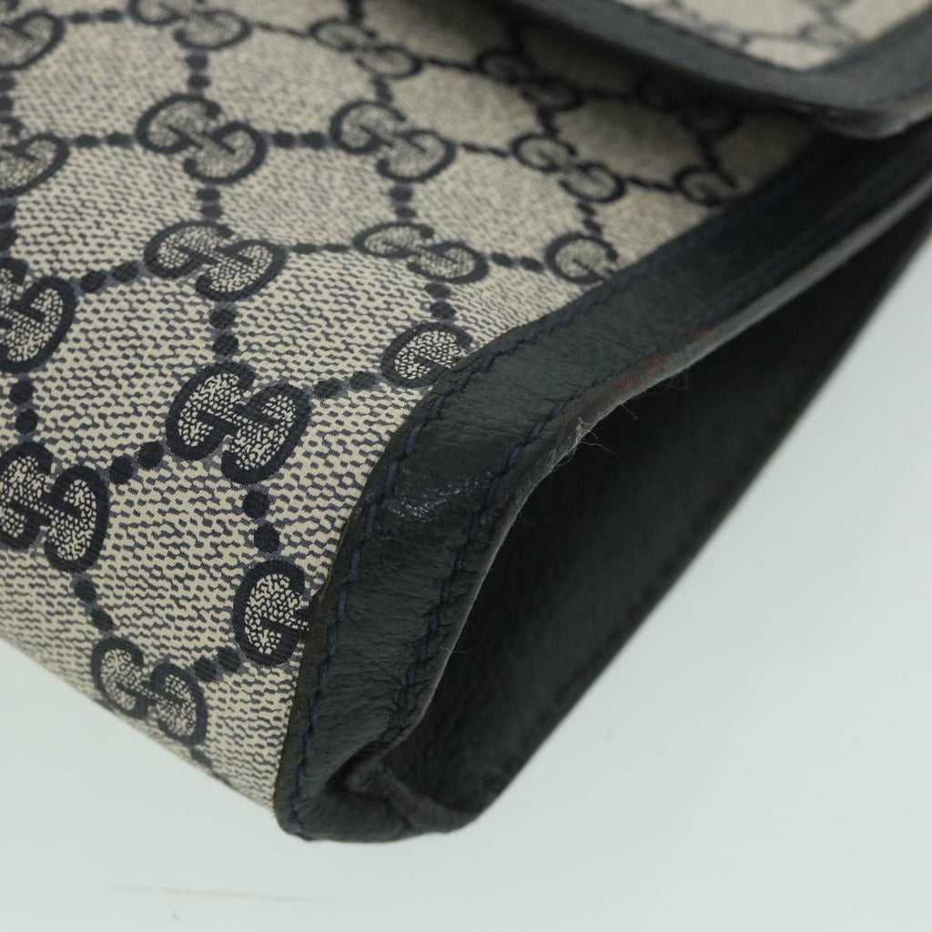 GUCCI GG Supreme Sherry Line Clutch Bag Red Navy gray 89 01 006 56186