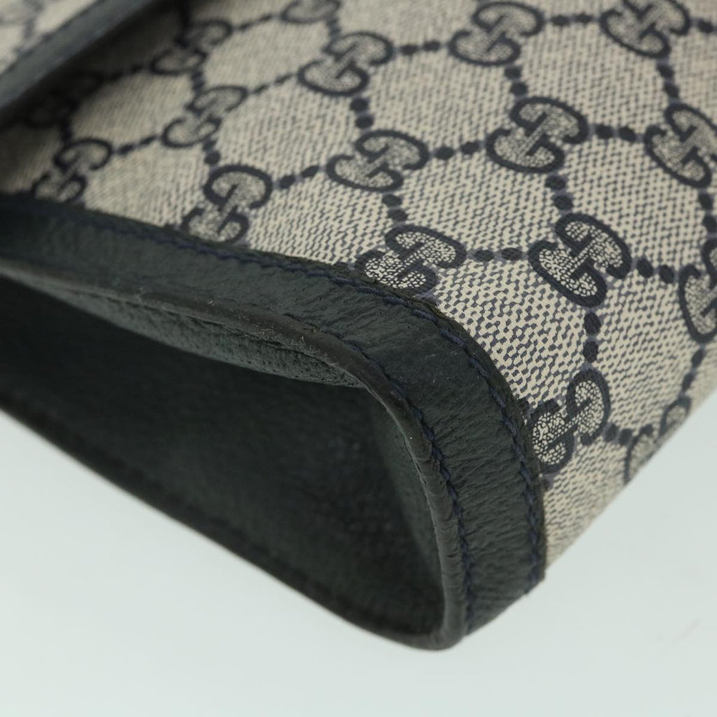GUCCI GG Supreme Sherry Line Clutch Bag Red Navy gray 89 01 006 56186