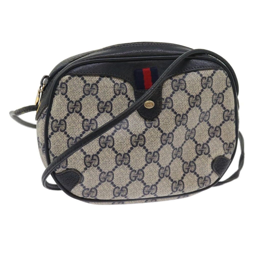 GUCCI GG Supreme Sherry Line Shoulder Bag Red Navy gray 89 02 066 56189