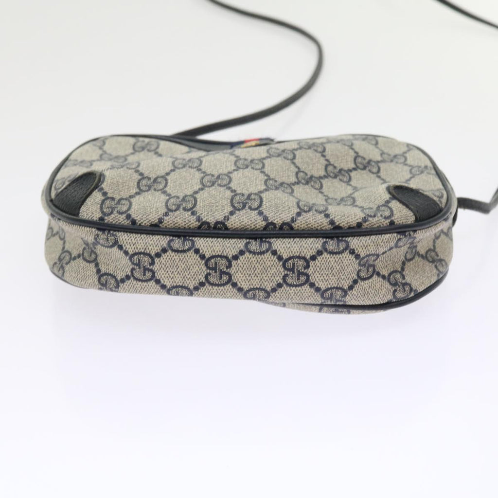 GUCCI GG Supreme Sherry Line Shoulder Bag Red Navy gray 89 02 066 56189