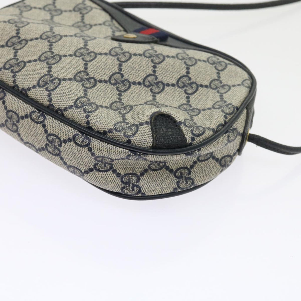 GUCCI GG Supreme Sherry Line Shoulder Bag Red Navy gray 89 02 066 56189