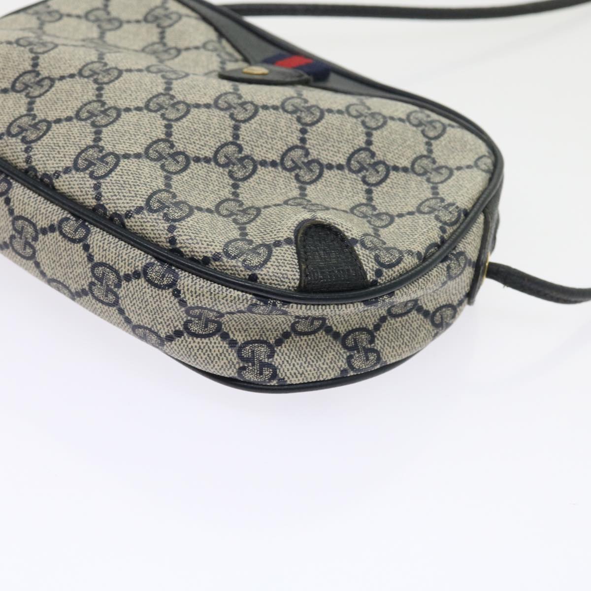 GUCCI GG Supreme Sherry Line Shoulder Bag Red Navy gray 89 02 066 56189