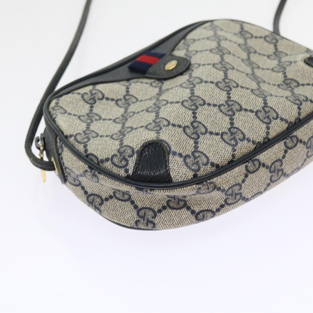 GUCCI GG Supreme Sherry Line Shoulder Bag Red Navy gray 89 02 066 56189