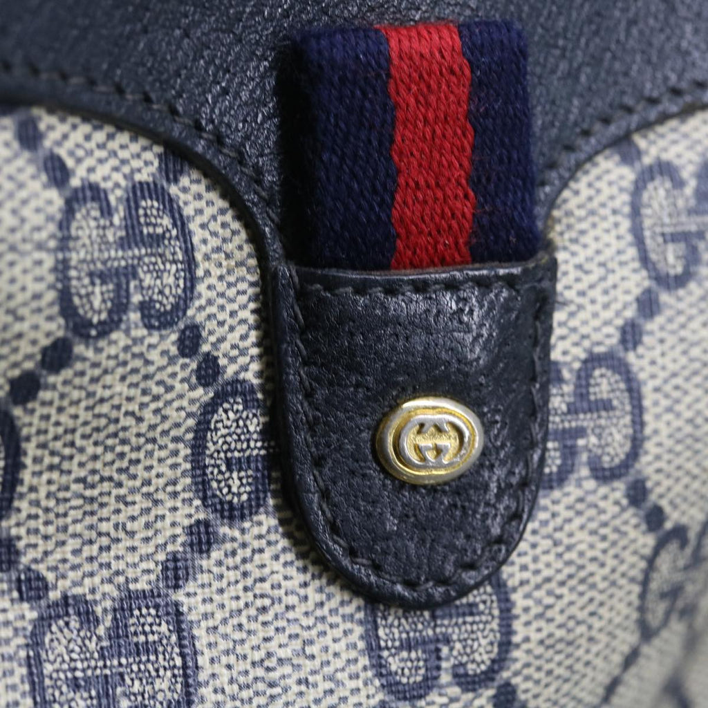 GUCCI GG Supreme Sherry Line Shoulder Bag Red Navy gray 89 02 066 56189