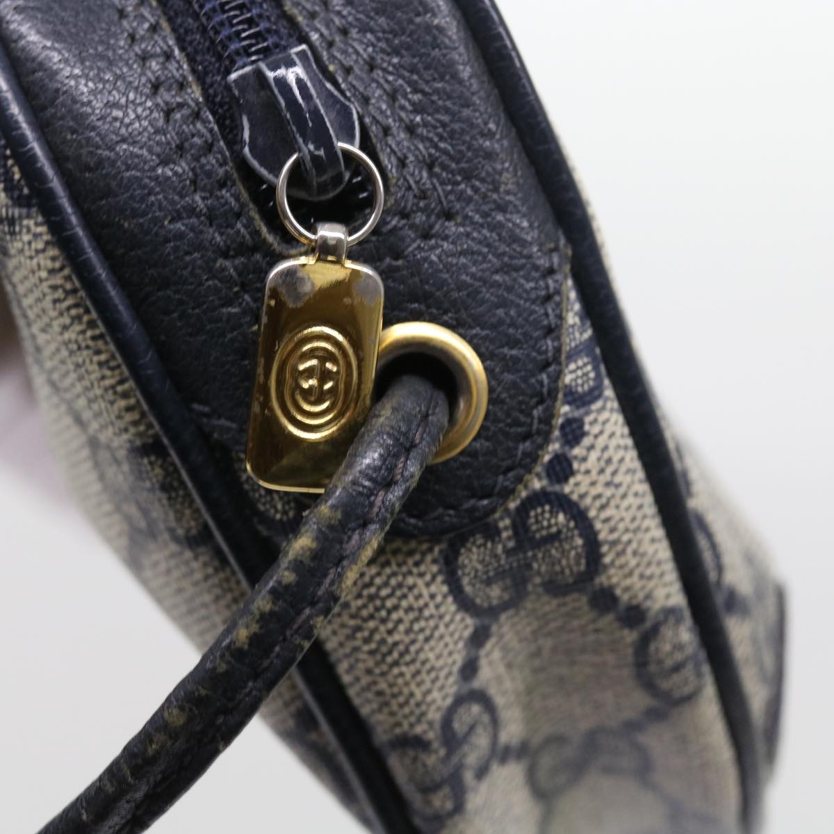 GUCCI GG Supreme Sherry Line Shoulder Bag Red Navy gray 89 02 066 56189
