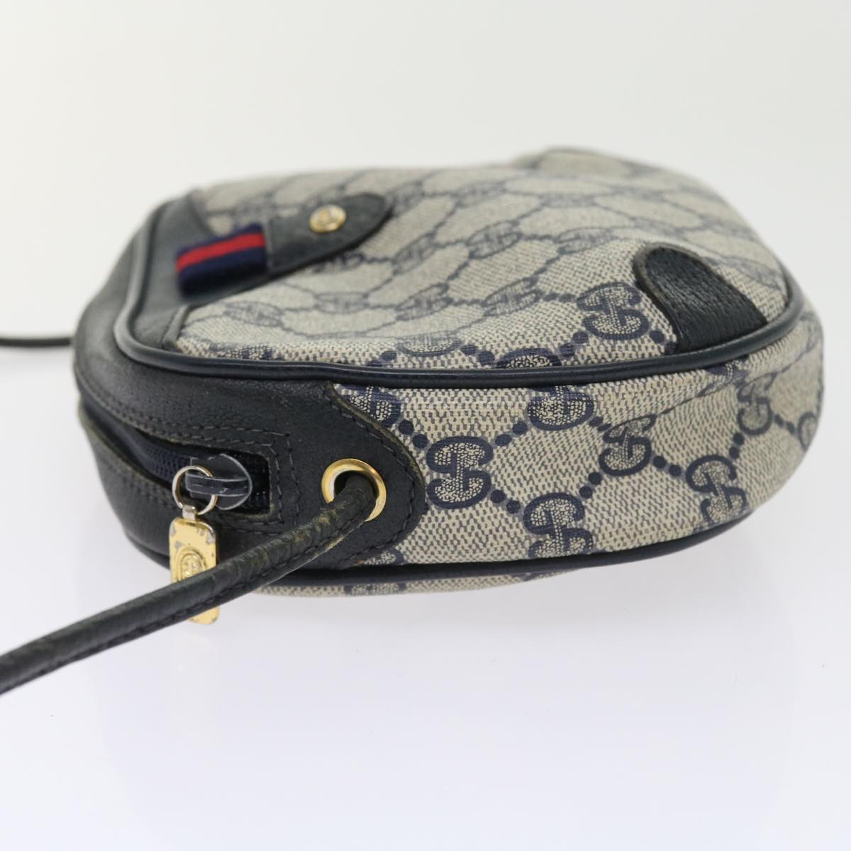 GUCCI GG Supreme Sherry Line Shoulder Bag Red Navy gray 89 02 066 56189