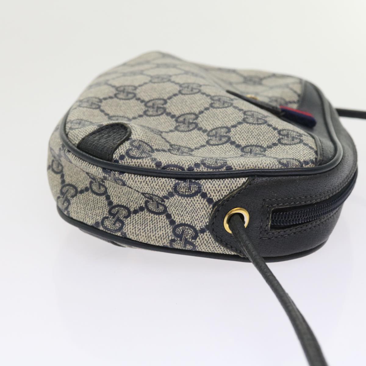 GUCCI GG Supreme Sherry Line Shoulder Bag Red Navy gray 89 02 066 56189