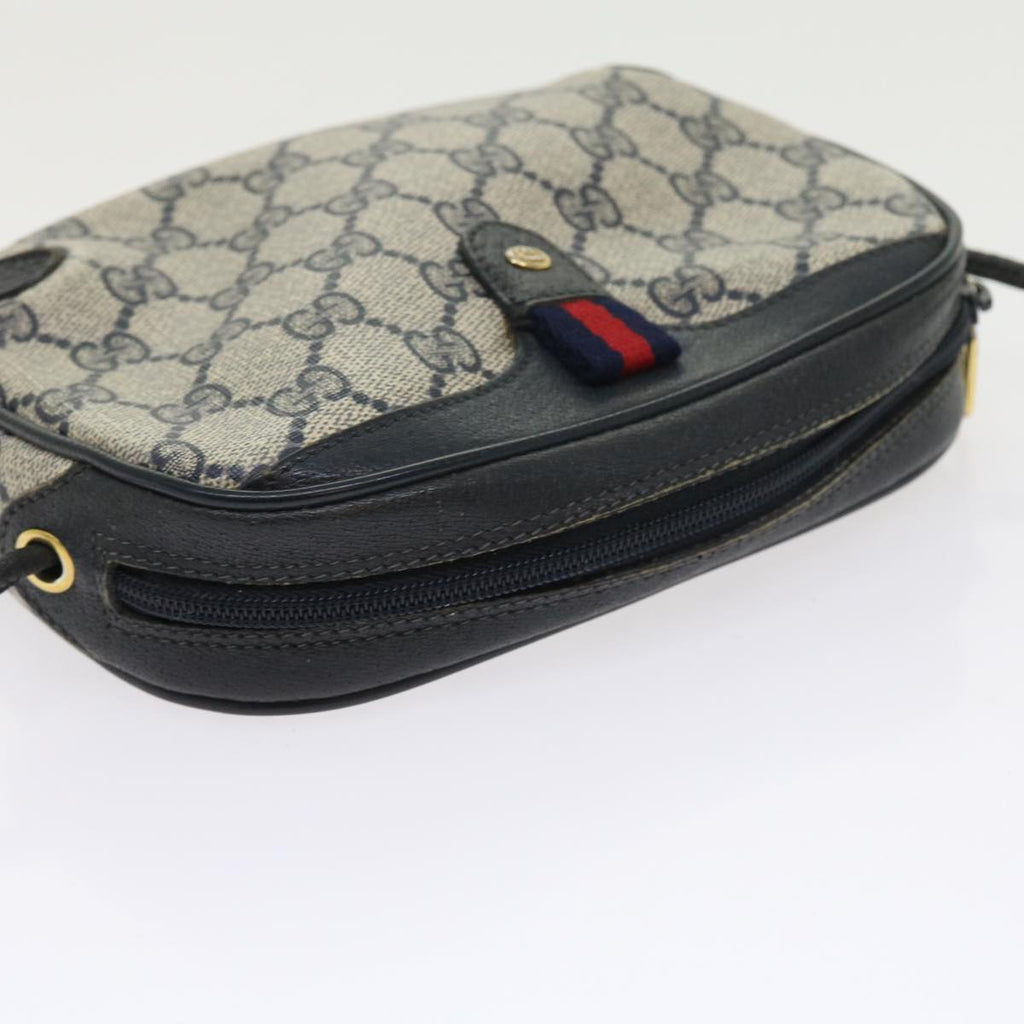 GUCCI GG Supreme Sherry Line Shoulder Bag Red Navy gray 89 02 066 56189