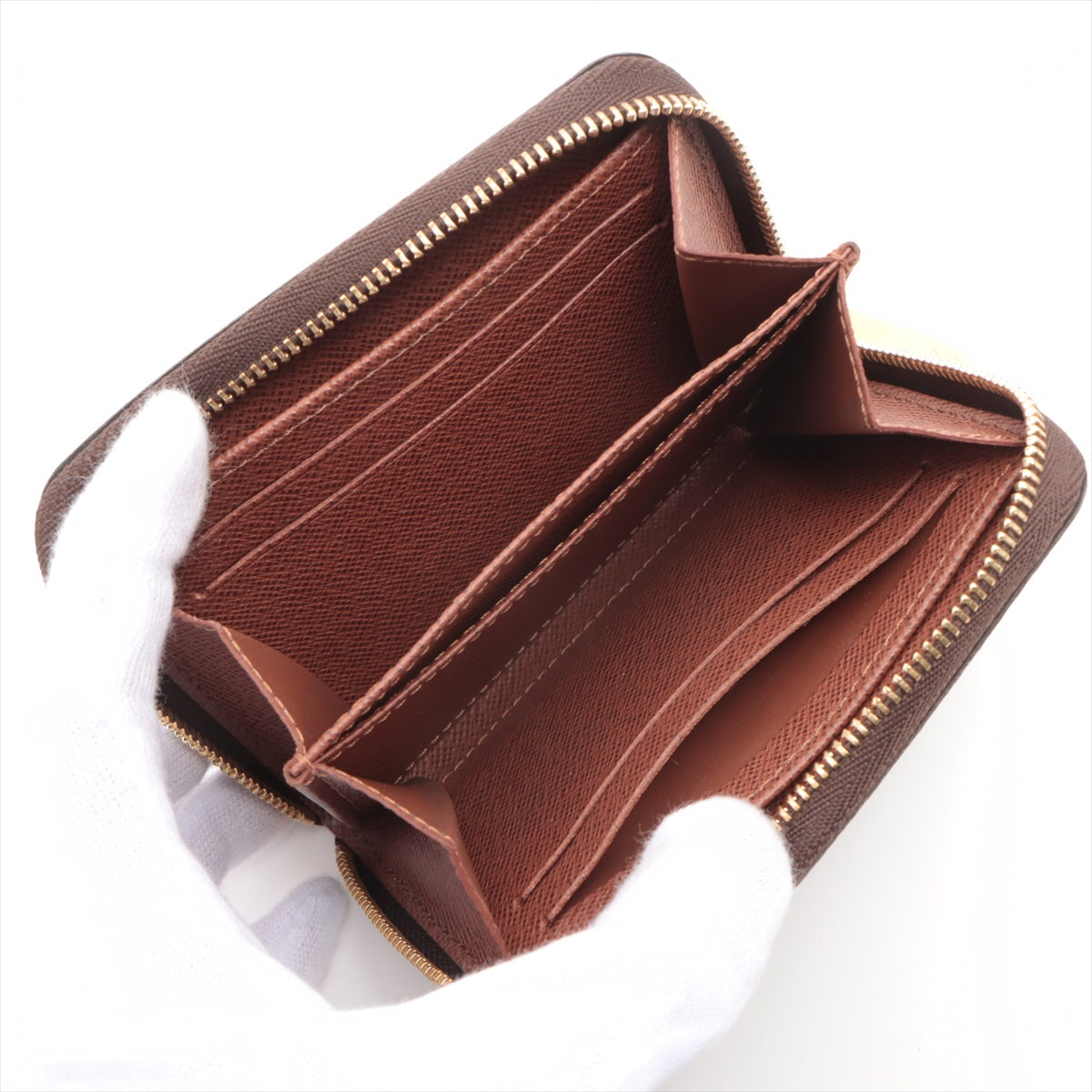 Louis Vuitton Monogram Zippy Coin Pass M60067 Brown Coin Case