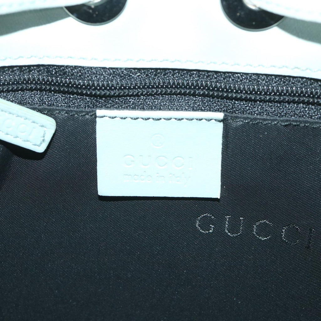GUCCI Shoulder Bag Nylon Leather Light Blue 001 4034 2123 56217