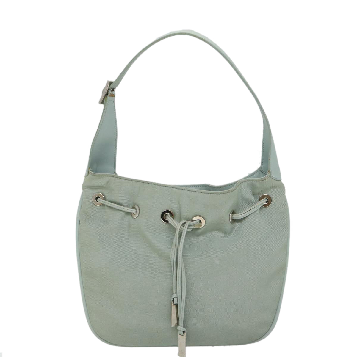 GUCCI Shoulder Bag Nylon Leather Light Blue 001 4034 2123 56217