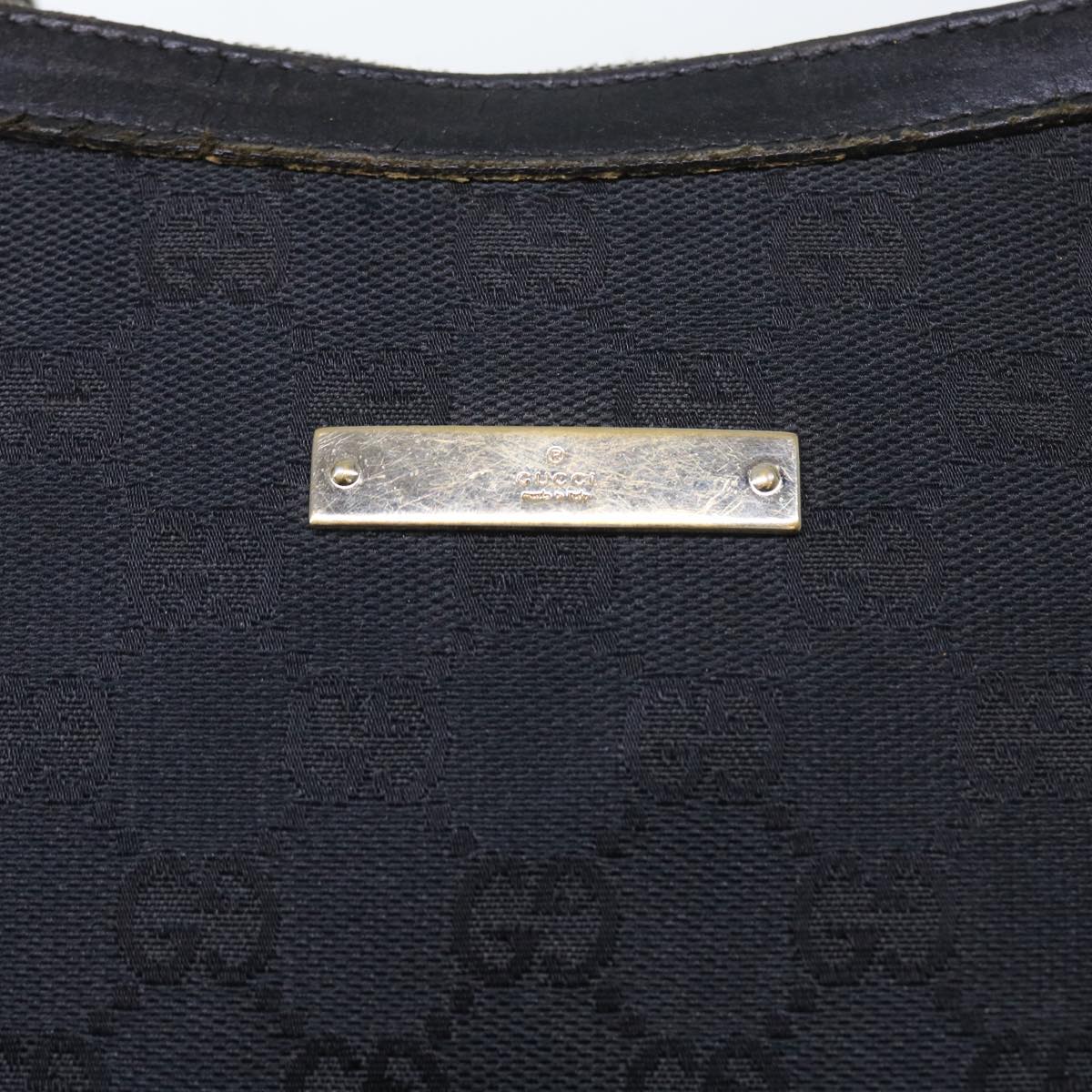 GUCCI GG Canvas Shoulder Bag Black 019 0433 56218