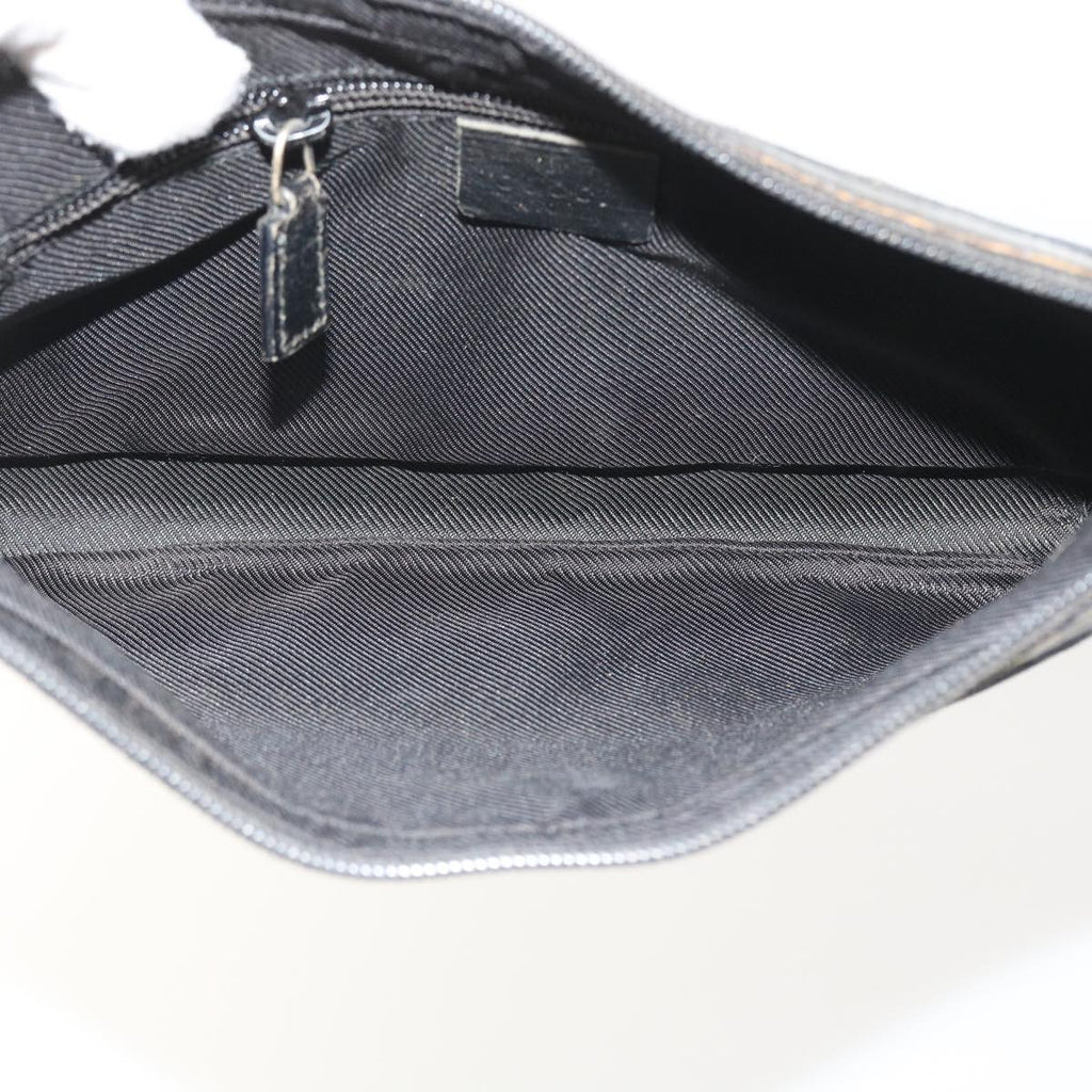 GUCCI GG Canvas Shoulder Bag Black 019 0433 56218