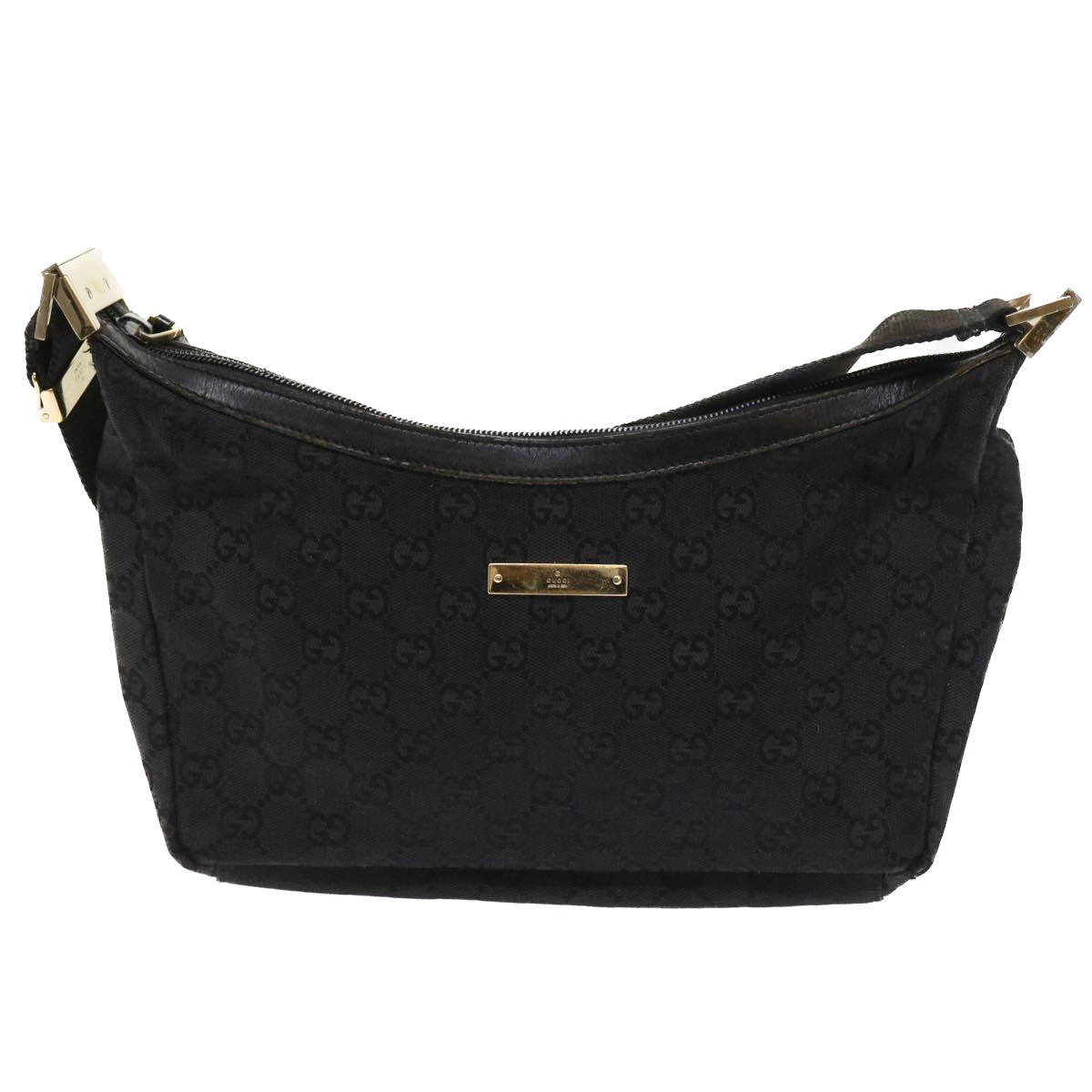 GUCCI GG Canvas Shoulder Bag Black 019 0433 56218