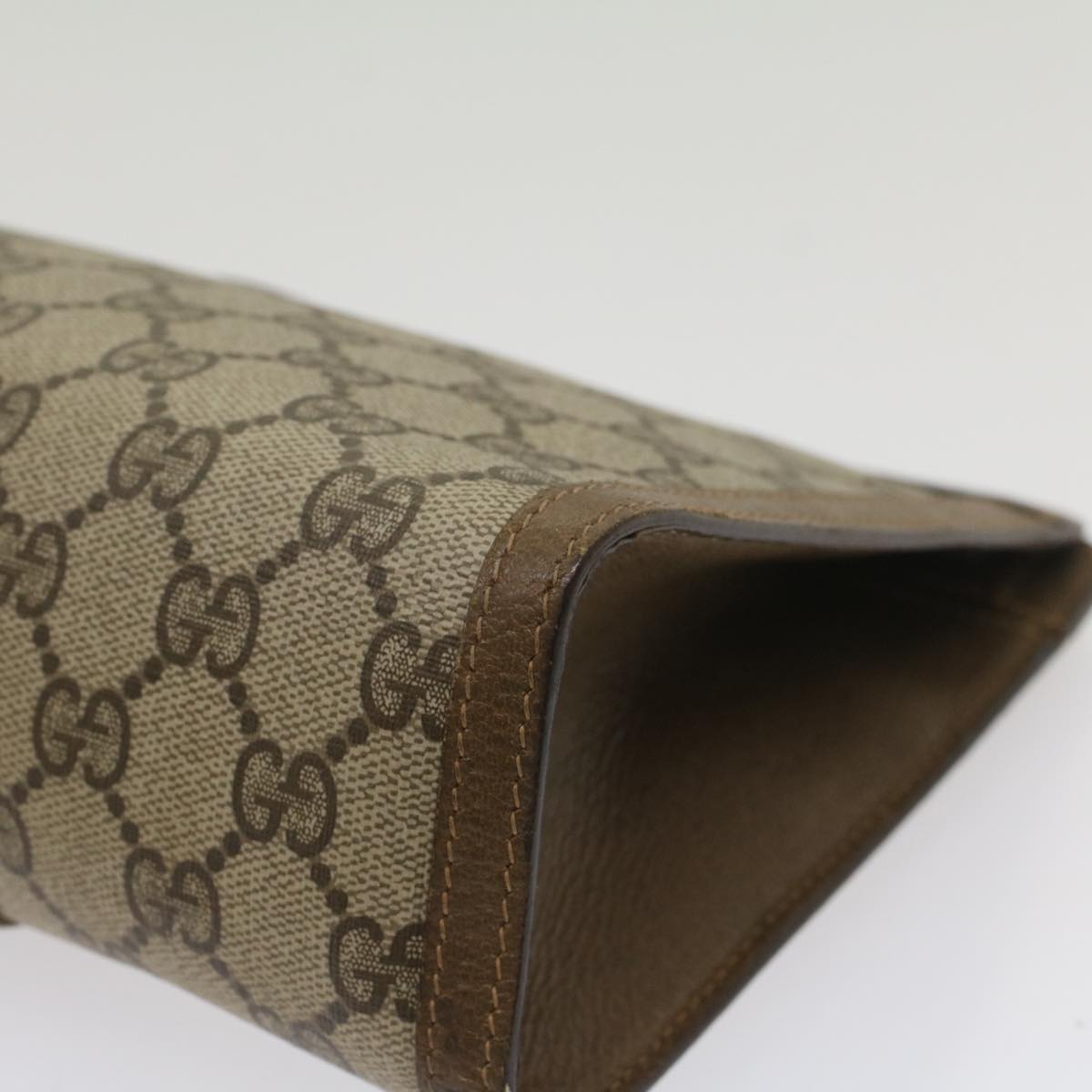 GUCCI GG Supreme Web Sherry Line Clutch Bag Beige Red Green 89 01 033 56284