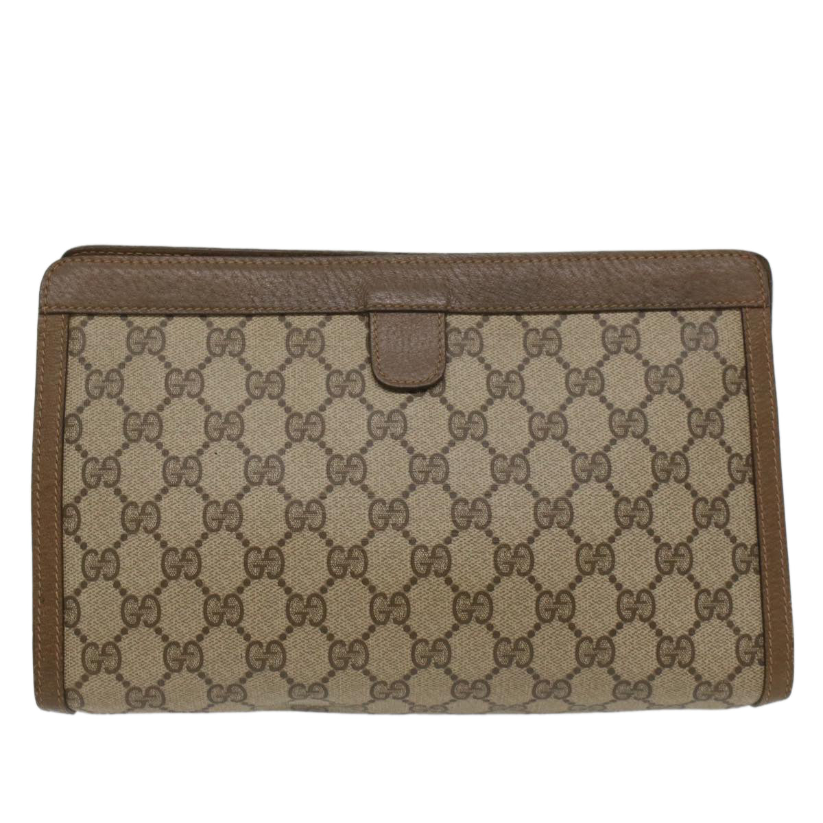 GUCCI GG Supreme Web Sherry Line Clutch Bag Beige Red Green 89 01 033 56284